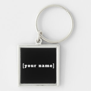 Porte-clés noir blanc avec votre nom