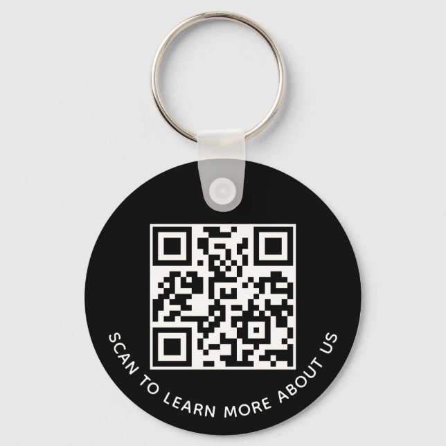 Porte-clés Noir Code QR Porte - clé Logo personnalisé Alumini (Recto)