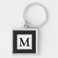Noir et blanc Polka Dot moderne Monogramme