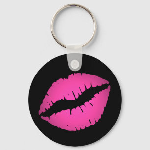 Porte-clés Noir et jolie rose Ombre Lipstick Pout Kiss