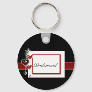 Porte-clés noir et rouge de demoiselle d'honneur