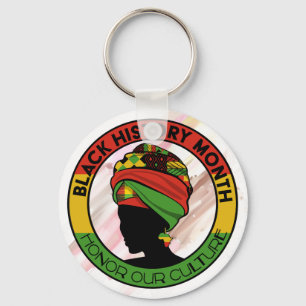 Porte-clés Noir Histoire Logo Designer Floral Porte - clé