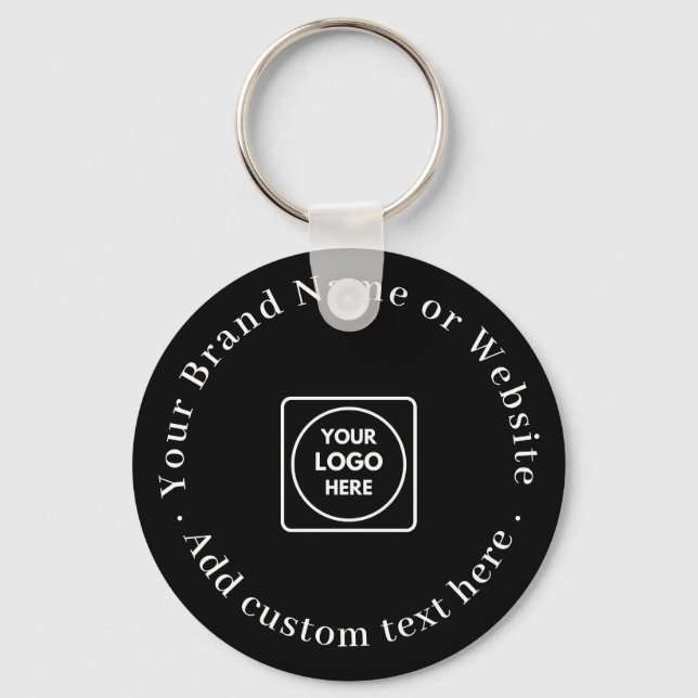 Porte-clés noir minimaliste | Entreprise personnal (Recto)