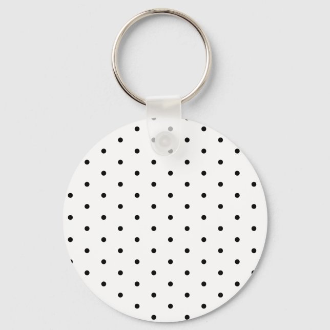 Porte-clés Noir sur Pois blancs (Recto)