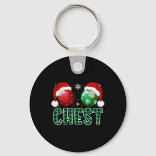 Porte-clés Noix de poitrine Noël Amusants Couple de marrons