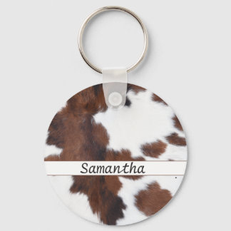 Porte-clés Nom Brown de l'animal de vache