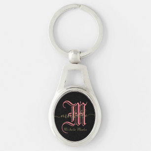 Porte-clés nom commercial personnalisé initial monogramme