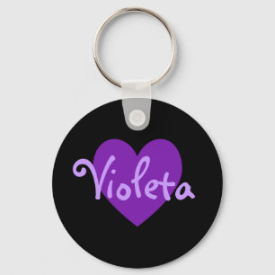 Porte-clés Nom dans Purple