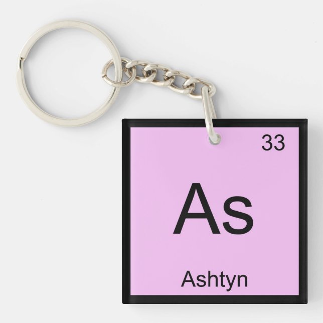 Porte-clés Nom de cendre Élément de chimie Tableau périodique (Devant)