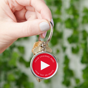 Porte-clés Nom de chaîne Youtube Personnalisé Rouge
