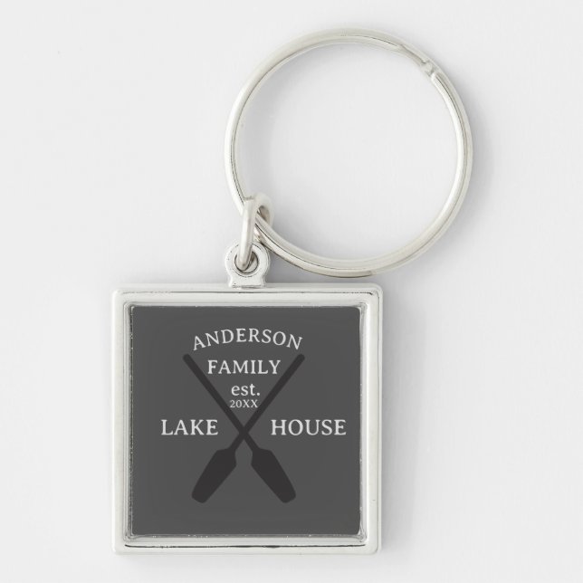 Porte-clés Nom de famille personnalisé Lake House (Devant)