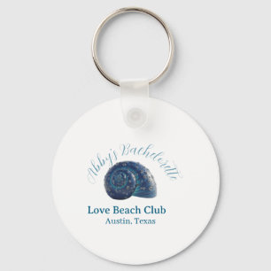 Porte-clés Nom de la fête de fiançailles de plage coquille de