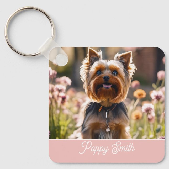 Porte-clés Nom de la photo de votre chien (Recto)