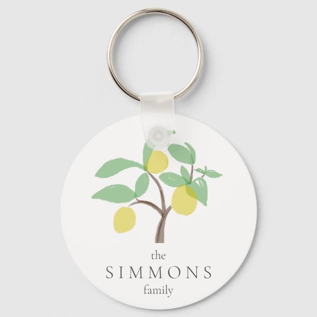 Porte-clés Nom de l'arbre fruitier au citron de famille (Recto)