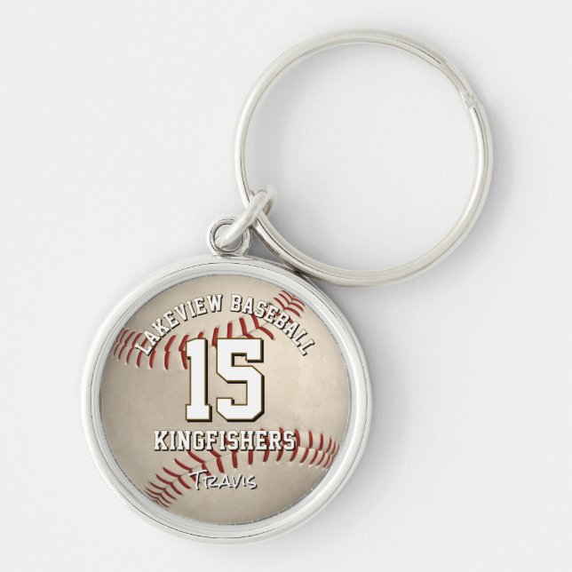 Porte-clés nom de l'équipe de baseball/softball personnalisé (Devant)