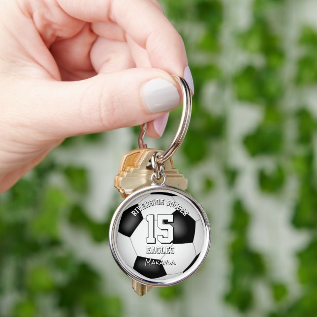 Porte-clés nom de l'équipe de football filles garçons personn (main)