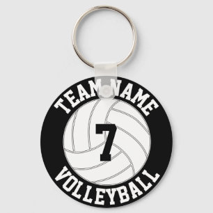 Porte-clés Nom de l'équipe de volleyball, couleur et numéro d