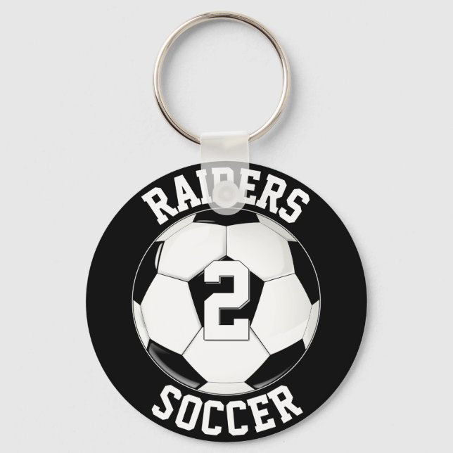 Porte-clés Nom de l'équipe personnalisée de football, couleur (Verso)