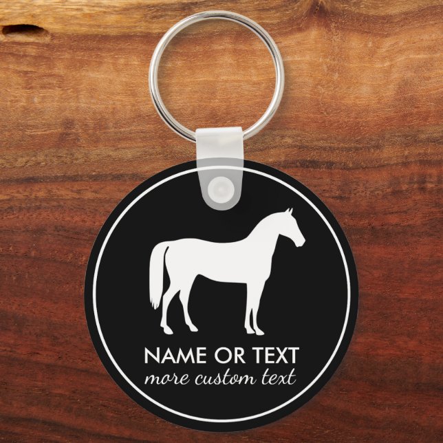 Porte-clés Nom de l'équitation équestre personnalisée (Recto)
