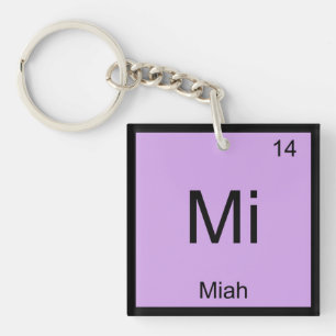 Porte-clés Nom de Miah Élément de chimie Tableau périodique