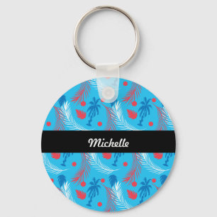 Porte-clés Nom de motif d'île à thème tropical portoricain