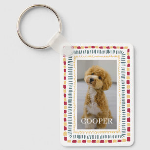 Porte-clés Nom de photo de chien personnalisé fantaisiste