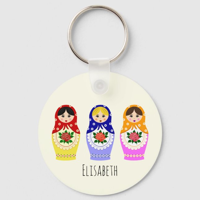 Porte-clés Nom de poupées matryoshka russe (Recto)