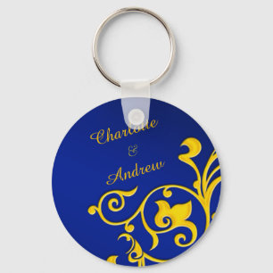 Porte-clés Nom des couples Royal Blue and Gold