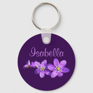 Porte-clés Nom des fleurs d'anémone violette