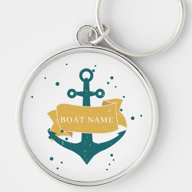 Porte-clés Nom du bateau nautique Personnalisé (Devant)