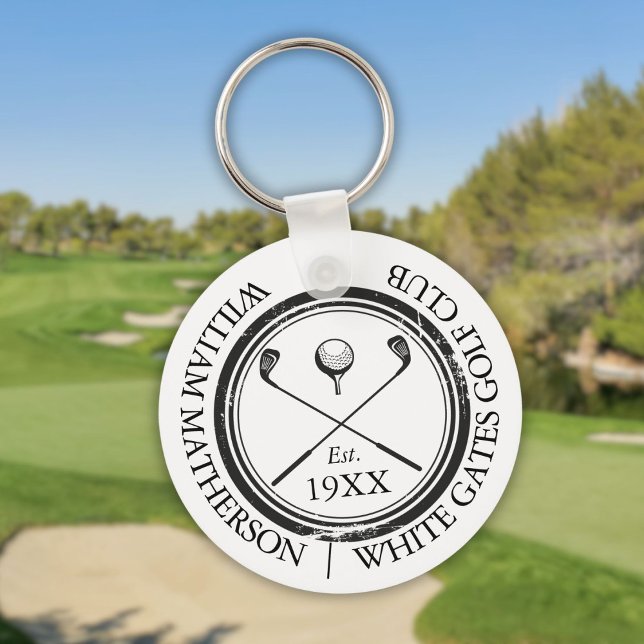 Porte-clés Nom du club de golf classique personnalisé (Personalized Classic Golf Club Name Keychain)
