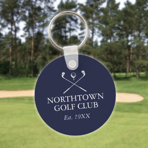 Porte-clés Nom du club de golf personnalisé Marine Blue