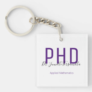 Porte-clés Nom du diplômé Purple Diplôme Porte - clé PhD