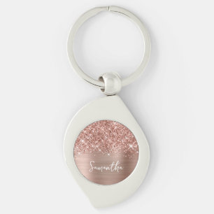 Porte-clés Nom du glamour or Rose Glitt