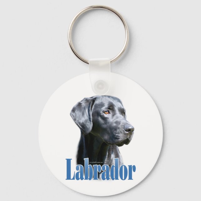 Porte-clés Nom du Labrador (noir) (Recto)