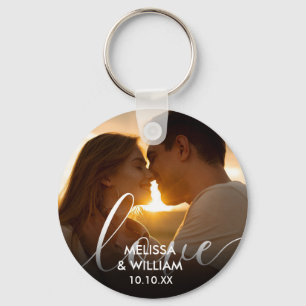 Porte-clés Nom Et Date Personnalisés Photo