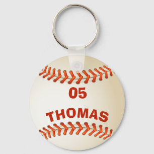 Porte-clés Nom et numéro personnalisés Modèle Baseball Sports
