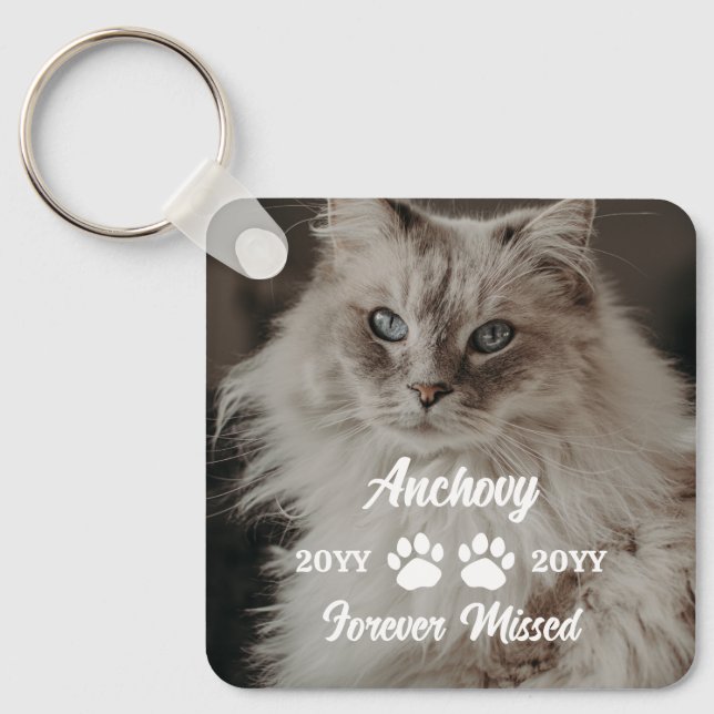 Porte-clés Nom et photo des pattes de chat manquées (Recto)