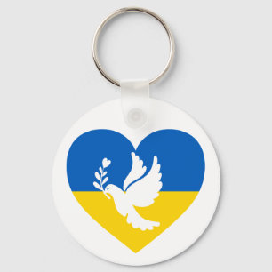 Porte-clés Nom et texte personnalisés Paix à l'Ukraine