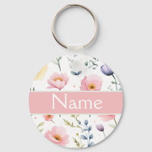 Porte-clés Nom floral personnalisé