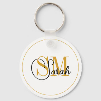 Porte-clés Nom monogrammé et signature élégante