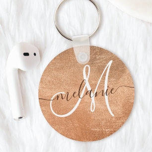 Porte-clés Nom Monogramme personnalisé Écriture manuscrite Ro