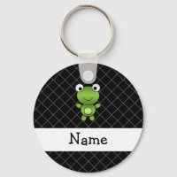Nom personnalisé bébé grenouille noire croix crous