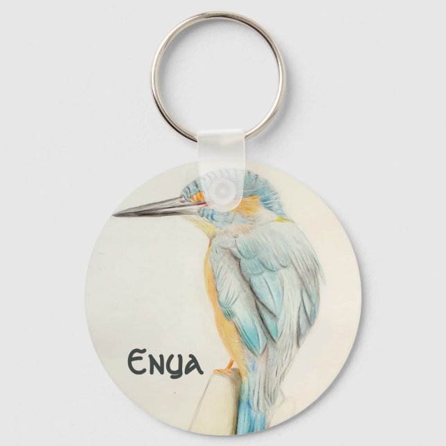 Porte-clés Nom personnalisé Belle bague de clé d'oiseau (Recto)