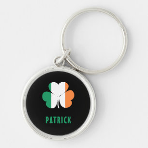 Porte-clés Nom personnalisé Celtic Irlande Shamrock Drapeau i