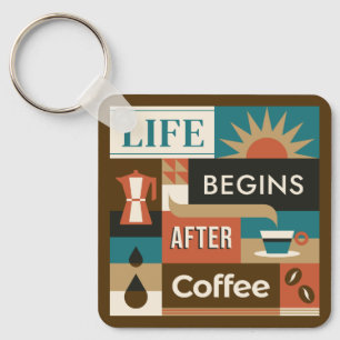 Porte-clés Nom personnalisé Citations de café coloré