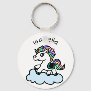 Porte-clés Nom personnalisé Cute Whimsical Unicorn Porte - cl