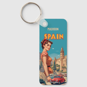 Porte-clés Nom personnalisé Espagne Vintage