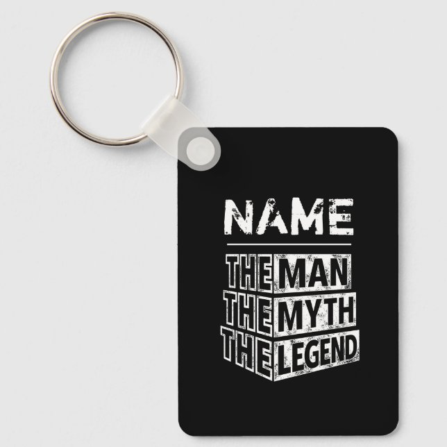 Porte-clés Nom Personnalisé L'Homme Le Mythe La Légende (Recto)