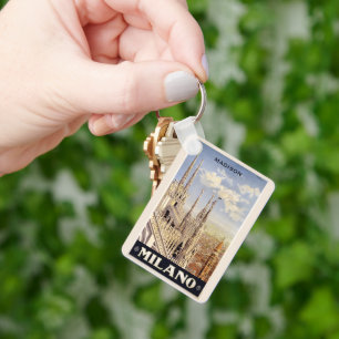 Porte-clés Nom personnalisé Milano (Milan) Vintage voyage